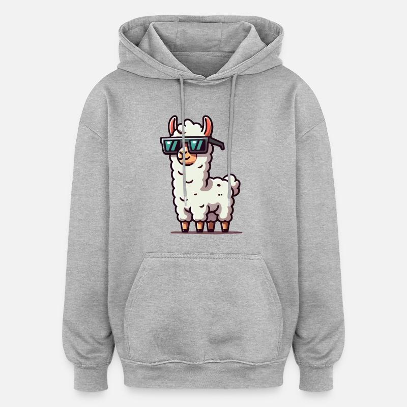 Lunettes de soleil Llama Cool - Sweat à capuche oversize unisexe - gris chiné