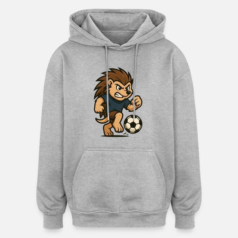 Football hérisson - Sweat à capuche oversize unisexe - gris chiné