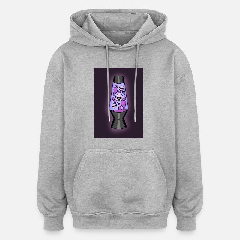 Lampe à lave - Sweat à capuche oversize unisexe - gris chiné