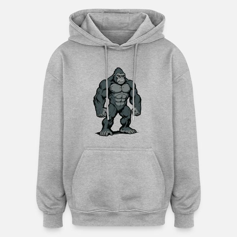 gorille - Sweat à capuche oversize unisexe - gris chiné