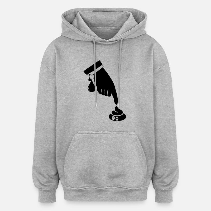 boss blak - Sweat à capuche oversize unisexe - gris chiné