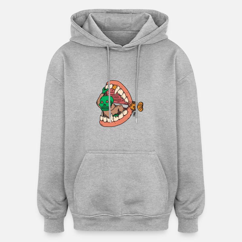 mal aux dents - Sweat à capuche oversize unisexe - gris chiné