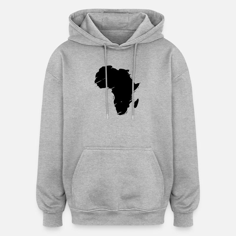 afrika - Sweat à capuche oversize unisexe - gris chiné