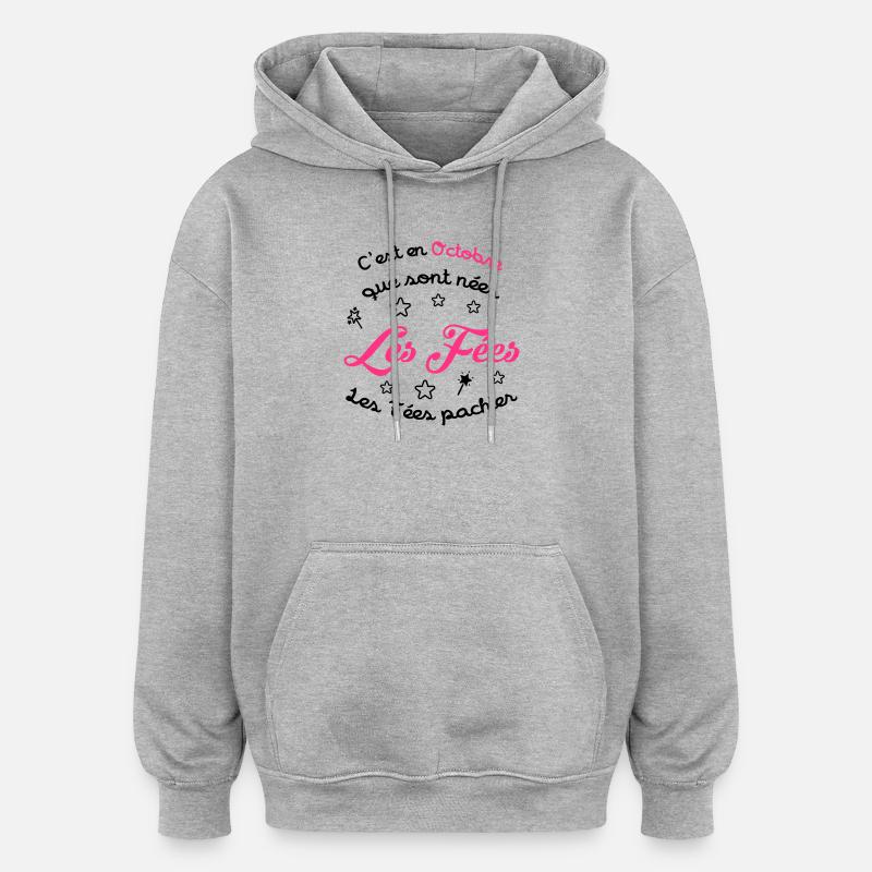 fille / fée / princesse / bébé - Sweat à capuche oversize unisexe - gris chiné