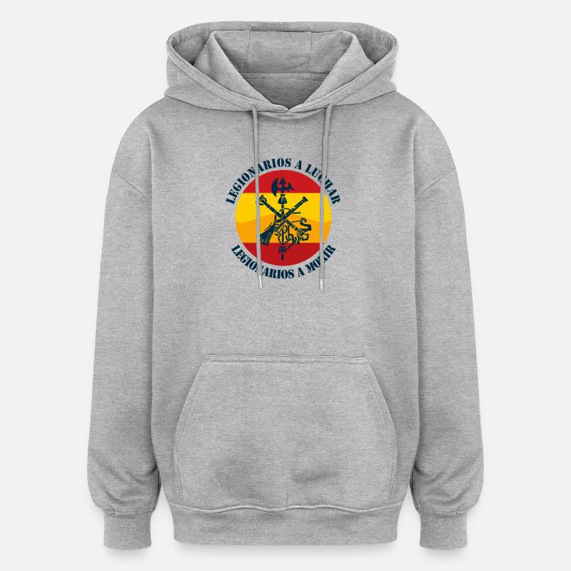 Legionäre zu bekämpfen - Oversized Unisex Hoodie - Grau meliert