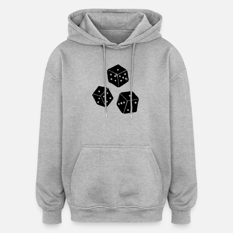 | de Chicago | Jeu de dés Chigg - Sweat à capuche oversize unisexe - gris chiné