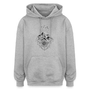Wandern Berge Edelweiss - Oversized Unisex Hoodie - Grau meliert - Vorne - Noah (186cm)