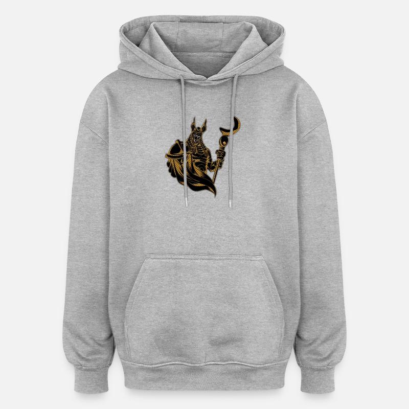 L’ancienne Anubis d’Égypte - Sweat à capuche oversize unisexe - gris chiné