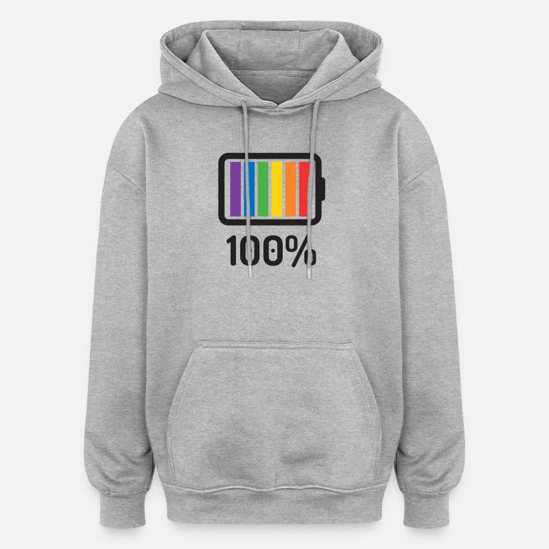 LGBT Pride Monat - 100% queer - Oversized Unisex Hoodie - Grau meliert