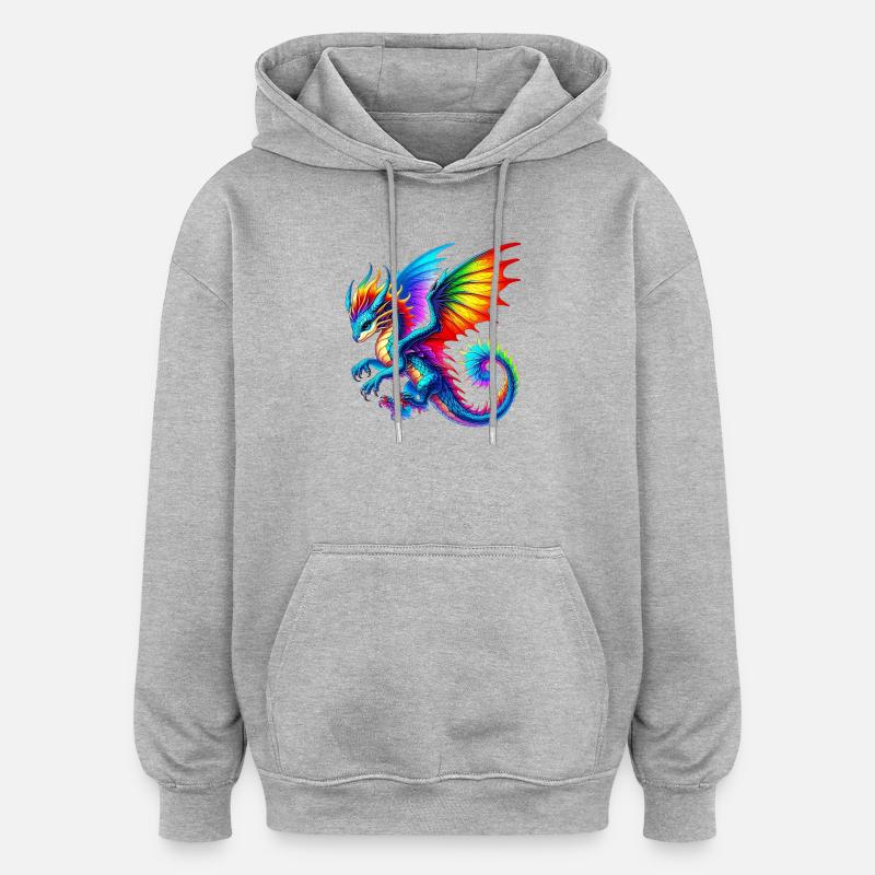 Dragon - Oversized Unisex Hoodie - heather grey