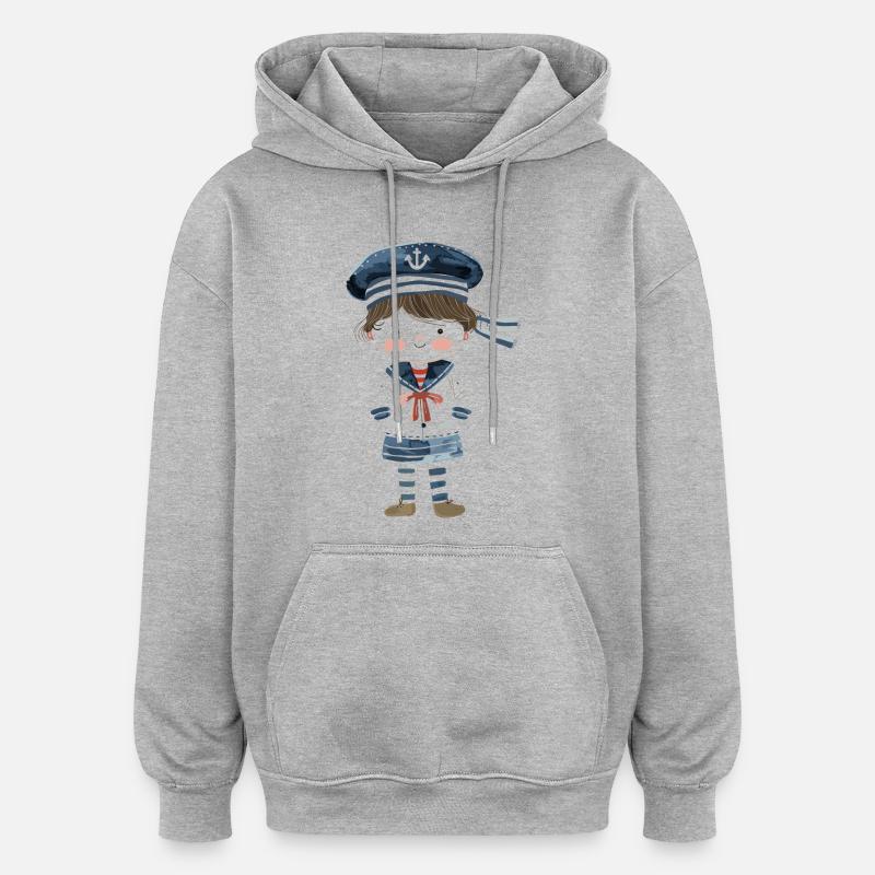 Sailor Comic Look - Sweat à capuche oversize unisexe - gris chiné