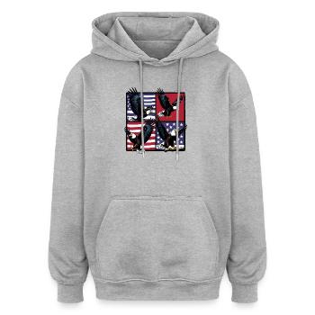 Bald eagle - Oversized Unisex Hoodie - heather grey - Front - Noah (186cm)