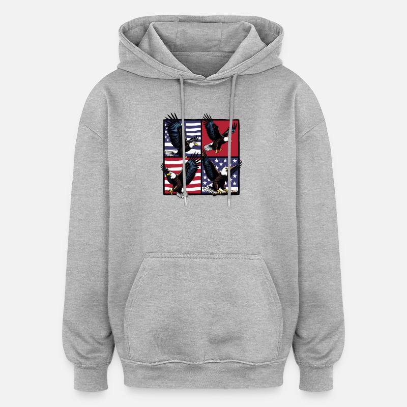 Pygargue à tête blanche - Sweat à capuche oversize unisexe - gris chiné