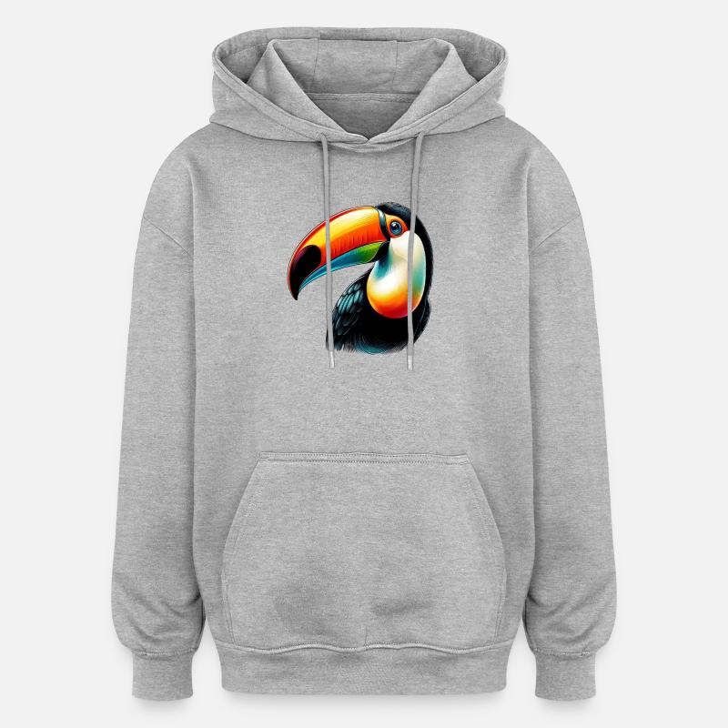 Toucan - Sweat à capuche oversize unisexe - gris chiné