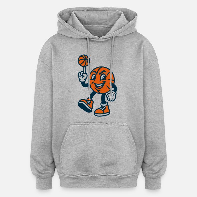 Du basket avec du basket ! - Sweat à capuche oversize unisexe - gris chiné