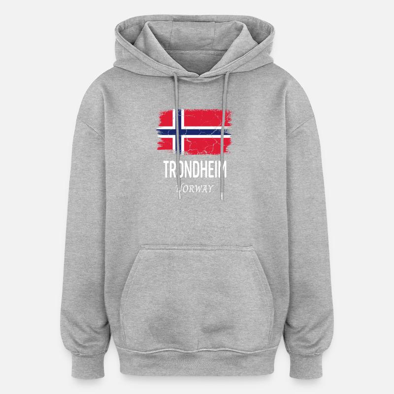 Trondheim - Sweat à capuche oversize unisexe - gris chiné