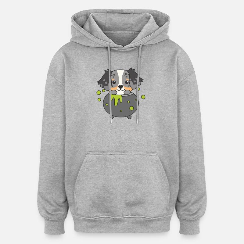 Berger Australien Joyeux Chaudron d’Halloween - Sweat à capuche oversize unisexe - gris chiné