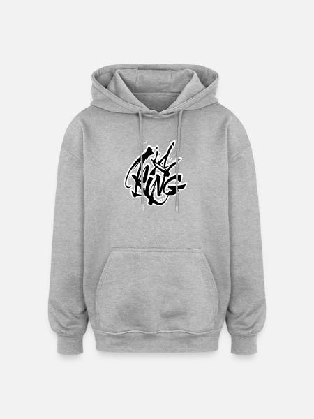 King Graffiti Lettering - Oversized Unisex Hoodie - heather grey