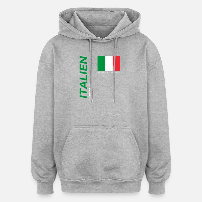 Venise - Sweat à capuche oversize unisexe - gris chiné