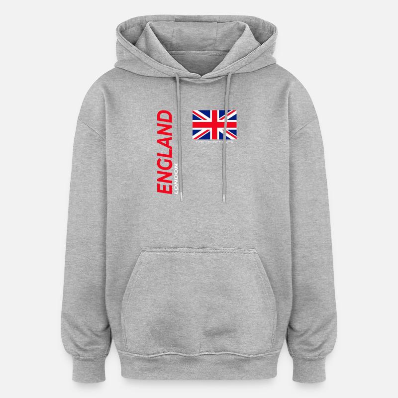 Londres - Sweat à capuche oversize unisexe - gris chiné