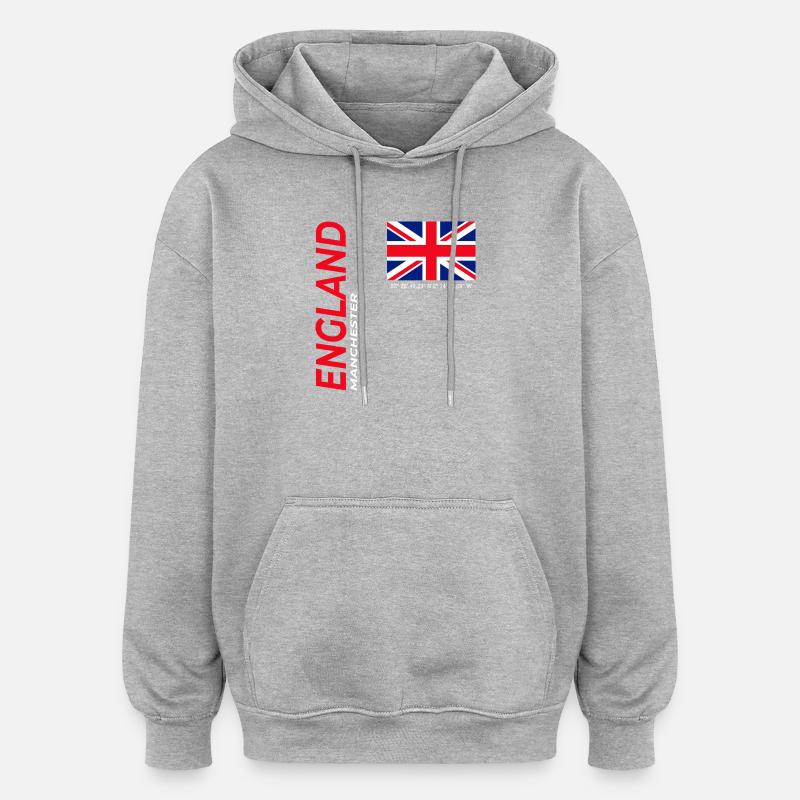 Manchester - Sweat à capuche oversize unisexe - gris chiné
