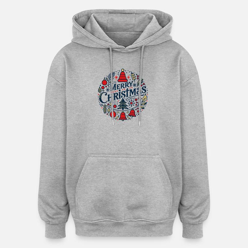 Frohe Weihnachten 3 - Oversized Unisex Hoodie - Grau meliert