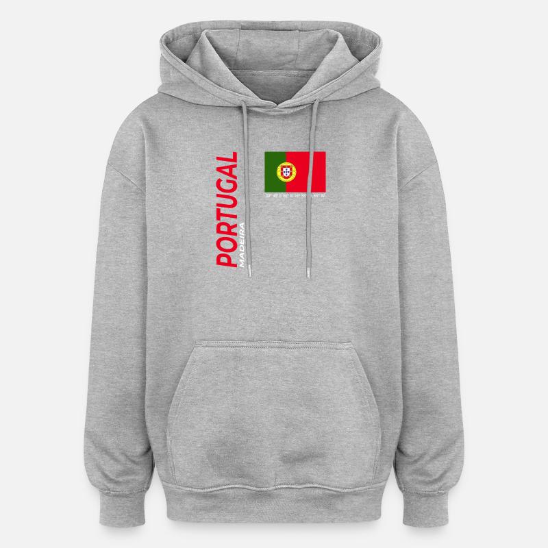 Madère - Sweat à capuche oversize unisexe - gris chiné