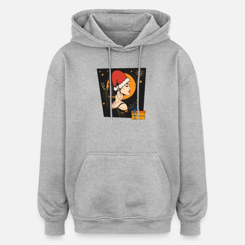Noël du Père Noël - Sweat à capuche oversize unisexe - gris chiné