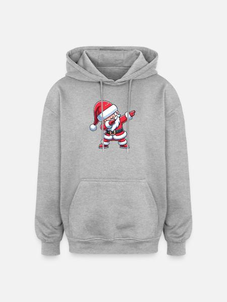 Taponner Noël Noël Dab Noël - Sweat à capuche oversize unisexe - gris chiné