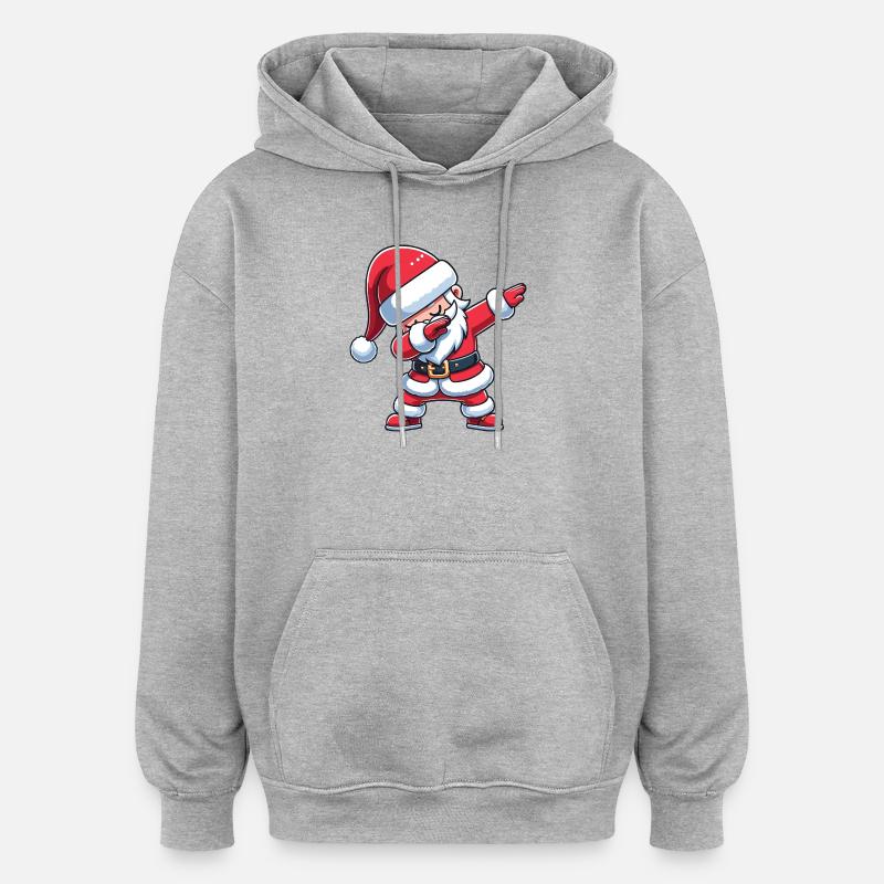 Taponner Noël Noël Dab Noël - Sweat à capuche oversize unisexe - gris chiné