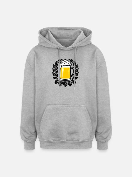 Brancard - Sweat à capuche oversize unisexe - gris chiné