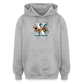 Gen X 1965-1980 - Oversized Unisex Hoodie - heather grey - Front - Noah (186cm)