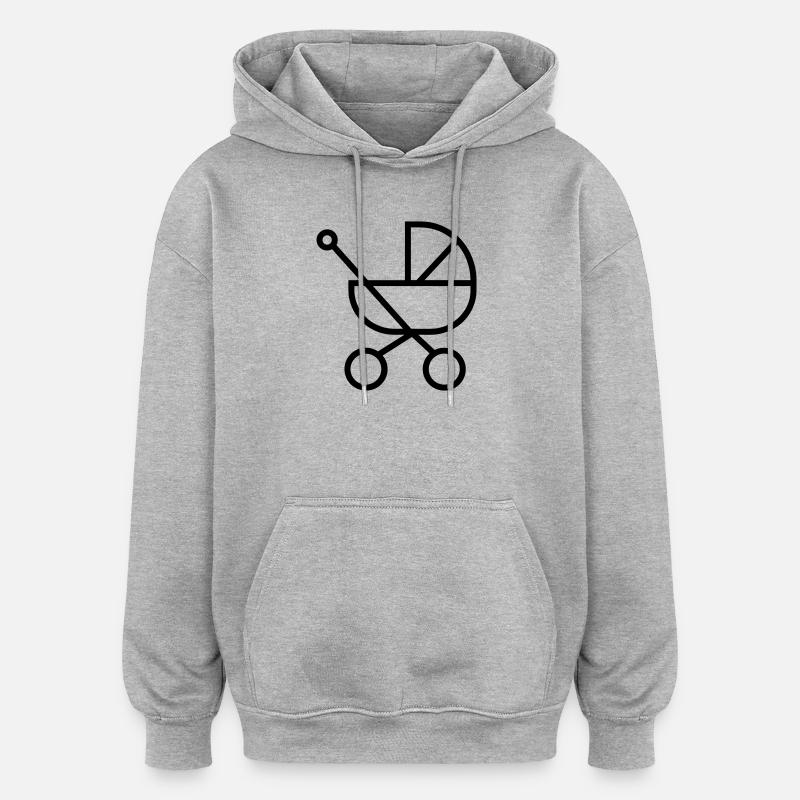 poussette - Sweat à capuche oversize unisexe - gris chiné