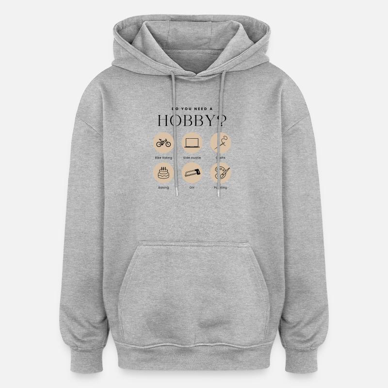 Hobby Mode On - Sweat à capuche oversize unisexe - gris chiné