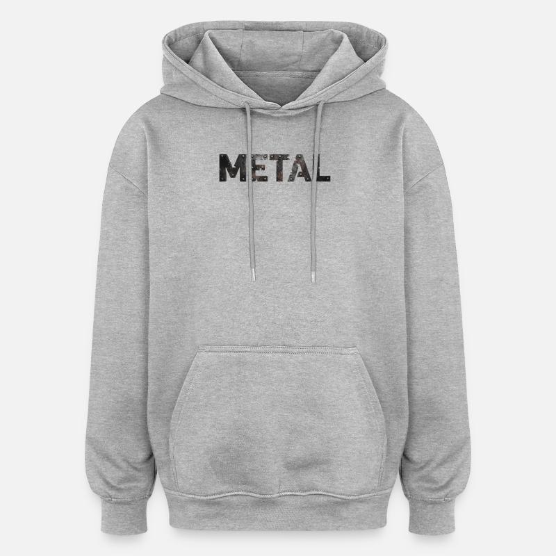 Conception de lettres métalliques rouillées - Sweat à capuche oversize unisexe - gris chiné