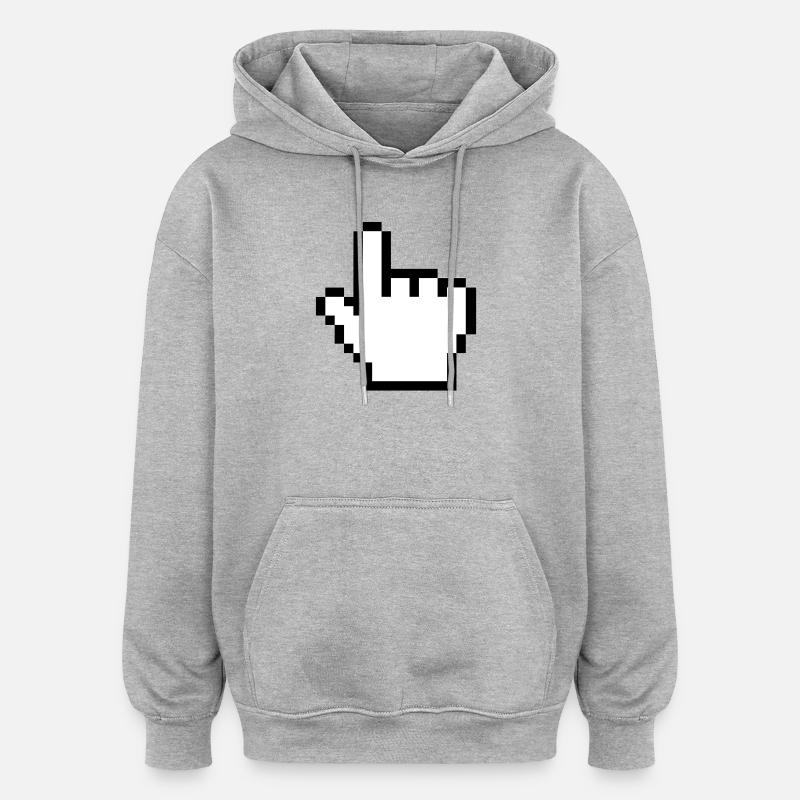 Main de souris originale - Sweat à capuche oversize unisexe - gris chiné