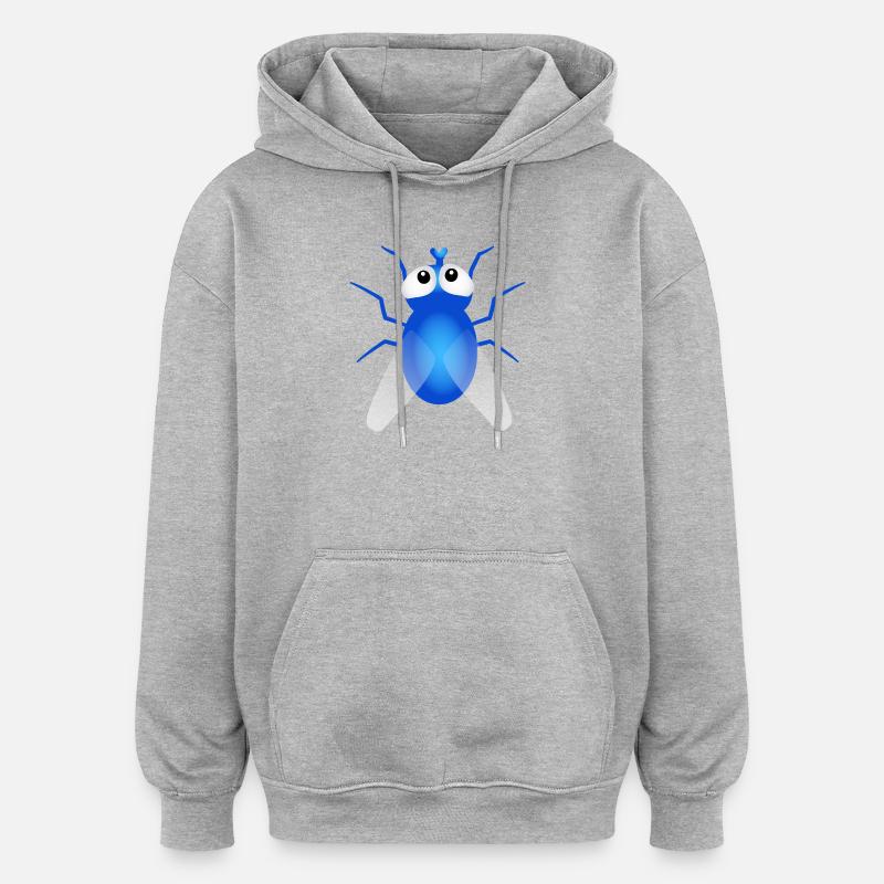 mouche - Sweat à capuche oversize unisexe - gris chiné