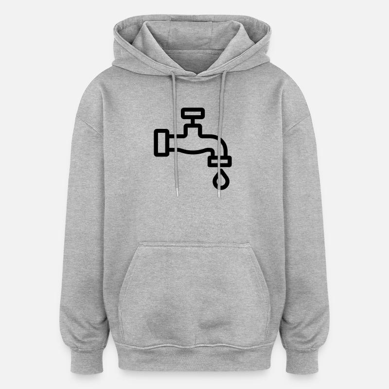 robinet - Sweat à capuche oversize unisexe - gris chiné