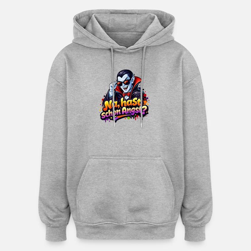 drakula-comic-spruch - Oversized Unisex Hoodie - Grau meliert