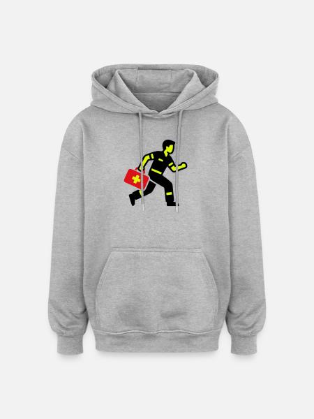 Sanitäter Notarzt Notfallkoffer - Oversized Unisex Hoodie - Grau meliert