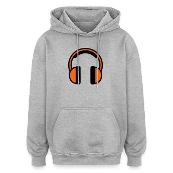 Hearing Protection Headphones Construction Site - Oversized Unisex Hoodie - heather grey - Front - Noah (186cm)