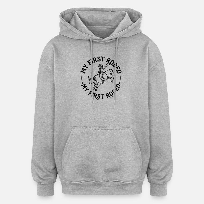 Rodéo - Sweat à capuche oversize unisexe - gris chiné