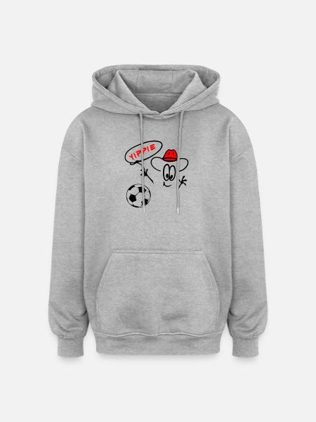 Cowboy Fußball - Oversized Unisex Hoodie - Grau meliert