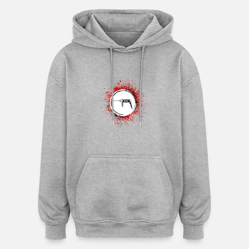 Perceuse électrique Icon Tool - Sweat à capuche oversize unisexe - gris chiné