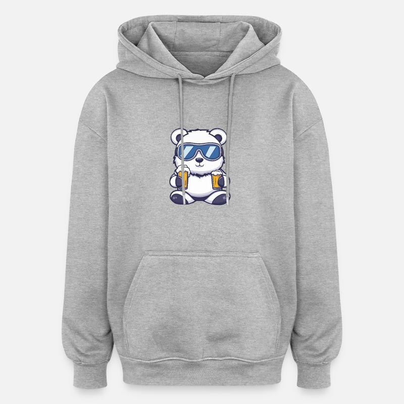 Bière après-ski Bär - Sweat à capuche oversize unisexe - gris chiné