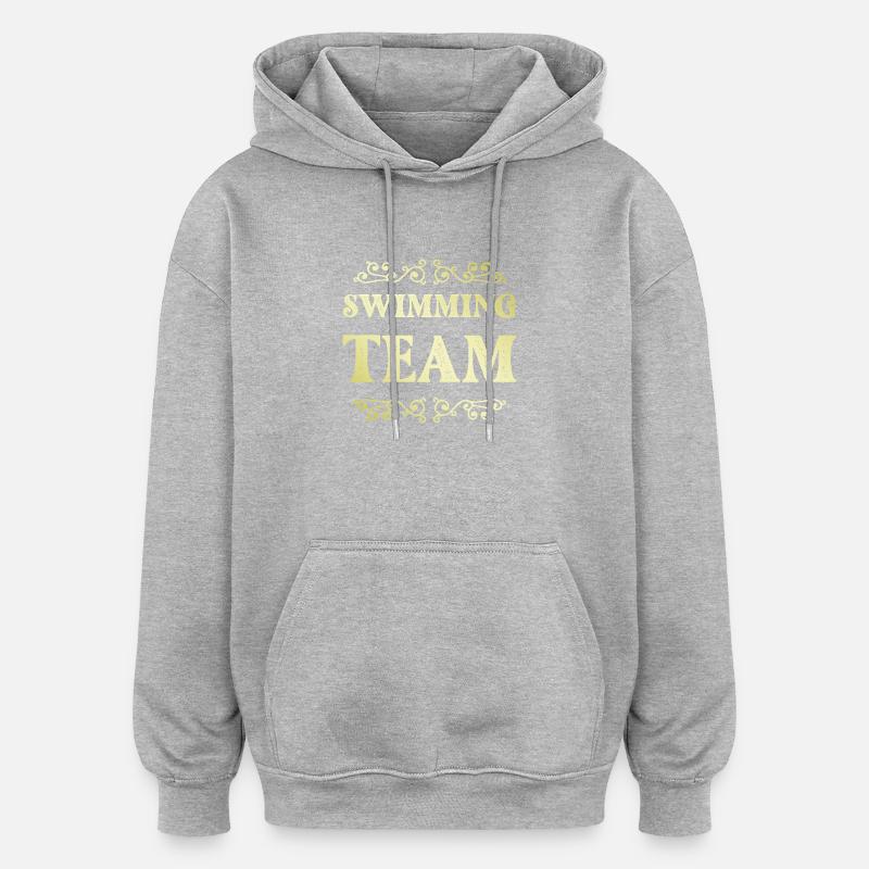 Équipe de natation - Sweat à capuche oversize unisexe - gris chiné