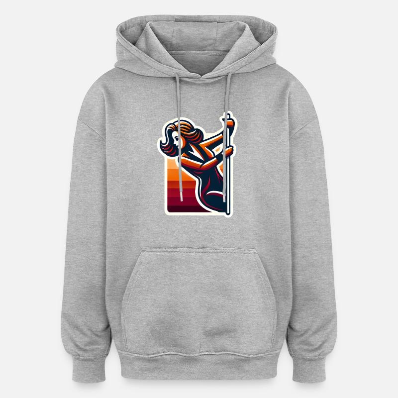Drôle Stripper Silhouette Design - Sweat à capuche oversize unisexe - gris chiné