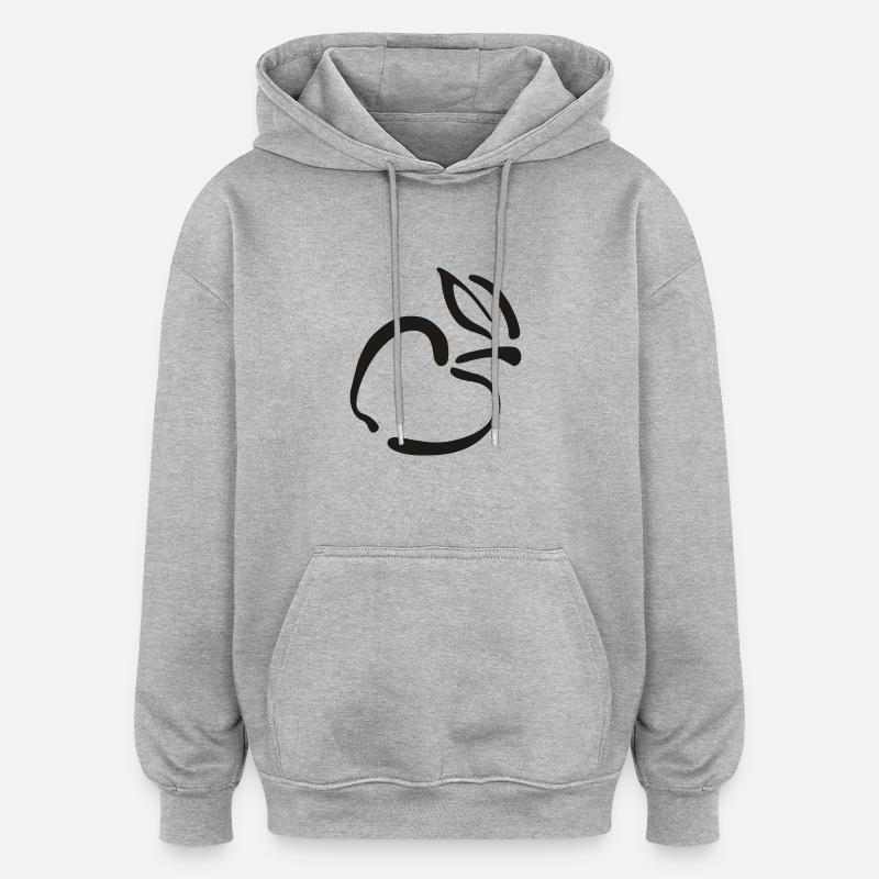 appel - Sweat à capuche oversize unisexe - gris chiné