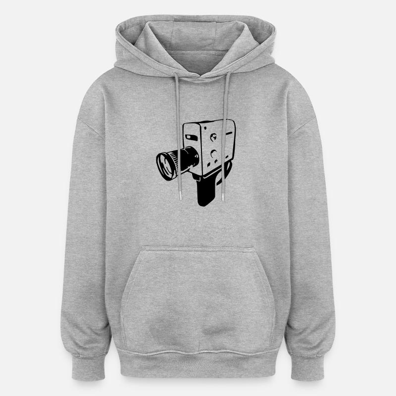 Kamera 5 - Sweat à capuche oversize unisexe - gris chiné