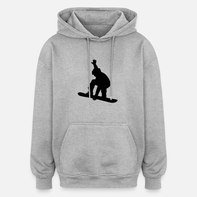 snowboard - Sweat à capuche oversize unisexe - gris chiné